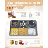 Dark Blue Multi-Functional Pet Slow Feeder Lick Mat - Durable Food-Grade Silicone Anti-Bite Bowl for Dogs thumbnail