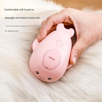 2 PCS Pink Dolphin Electric Pet Brush | One-Click Spray, Massage, & Hair Removal thumbnail