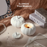 (Lime Basil Citrus)Ceramic Pumpkin Candle with Lid - Home Decor and Gift Ideas thumbnail