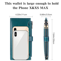 Dark Blue Large Capacity Women's Leather Wallet - RFID Blocking Card Holder thumbnail