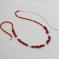 Red 3-Piece Layered Waist Chain Set - Bohemian Style Body Accessories thumbnail