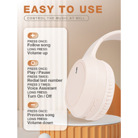 Khaki Over-Ear Wireless Headphones - Immersive Sound, 360° Surround Sound thumbnail