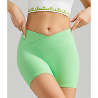 Apple Green Yoga Shorts - Seamless, High Waist, Tummy Control Size XL thumbnail
