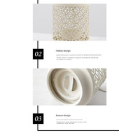 Pink Vintage Style Candle Lantern - Iron Tabletop Centerpiece for Home Decor thumbnail