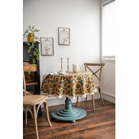 Round Sunflower Tablecloth - Jacquard Woven Cotton with Fringe Trim (90cm) thumbnail