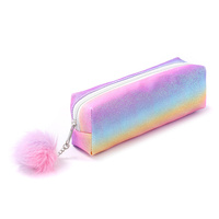 Rainbow Glitter Pencil Cases - Set of 4 Sparkly Stationery Pouches thumbnail