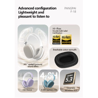 Beige Wireless Bluetooth Headphones - Over-Ear, Deep Bass, Foldable, Long Battery Life thumbnail