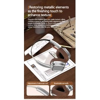 Silver Compact Retro Headphones - Wireless Bluetooth, Deep Bass, Immersive Sound thumbnail