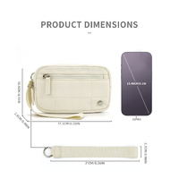 Blue Waterproof Wristlet Wallet - Nylon Pouch for Cards, Phone & Coins(Without Mobile Phone) thumbnail