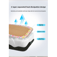 Size S Style 1 Pink And Brown Pet Cooling Mat for Dogs and Cats - Summer Breathable Woven Rattan Bed with Sponge Cushion, Durable and Chew-Resistant thumbnail