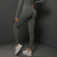 Size M Dark Grey Seamless High-Waisted Yoga Pants for Women - Lift Workout Leggings for Running, Gym, and Fitness thumbnail