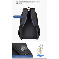 Black And Orange Large Capacity Business Backpack for Men and Women - Waterproof Laptop School Bag with Breathable Design thumbnail