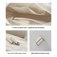 Grey Casual Nylon Tote Bag - Lightweight Korean-Style Crossbody Bag, Large Capacity thumbnail
