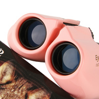 Pink 10x22 Compact Binoculars for Adults - High Definition Lightweight Telescope for Hiking, Travel, and Concerts thumbnail