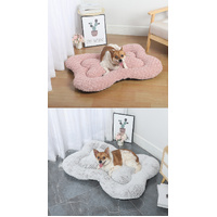 S Pink Rose Velvet Fish Scale Pet Bed - Creative Bone-Shaped Soft and Cozy Dog & Cat Nest thumbnail