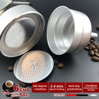 Silver Electric Moka Coffee Maker Espresso Machine Italian Classic 6 Cups Auto Power thumbnail