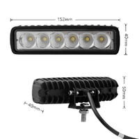 2 x 6inch 18W LED Work Light Bar Driving Lamp Flood Truck Offroad MINING UTE 4WD thumbnail
