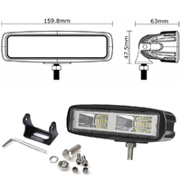 Pair 6inch 20w LED Work Driving Light Bar Ultra Flood Beam Lamp Reverse Offroad thumbnail