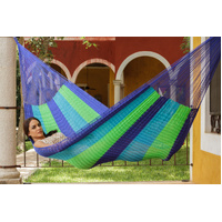 Mayan Legacy Queen Size Super Nylon Mexican Hammock in Oceanica Colour thumbnail