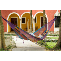 Outdoor undercover cotton Mayan Legacy hammock with hand crocheted tassels King Size Colorina thumbnail