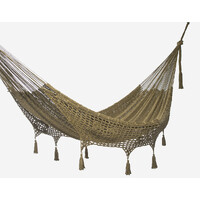 Outdoor undercover cotton Mayan Legacy hammock with hand crocheted tassels Queen Size Cedar thumbnail
