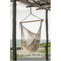 Mayan Legacy Extra Large Outdoor Cotton Mexican Hammock Chair in Cream Colour thumbnail