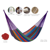 Mayan Legacy Queen Size Outdoor Cotton Mexican Hammock in Colorina Colour thumbnail
