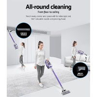 Devanti Stick Vacuum Cleaner Cordless HEPA Filter Purple 150W thumbnail