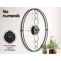 Artiss 75cm Wall Clock Large No Numeral Round Black thumbnail