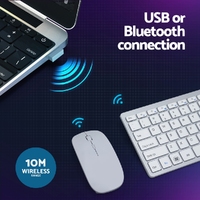Wireless Keyboard and Mouse Combo Bluetooth Set for PC Laptop Phone Tablet 78 Keys White thumbnail