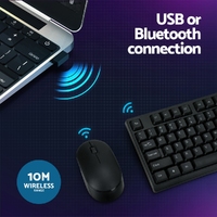 Wireless Keyboard and Mouse Combo Bluetooth Set for PC Laptop Phone Tablet 104 Keys Black thumbnail