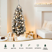 Jingle Jollys Christmas Tree 1.2M Potted Snowy Xmas Tree thumbnail