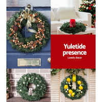 Jingle Jollys 60cm Christmas Wreath Garland Xmas Decorations Wedding Party thumbnail