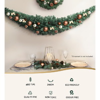 Jingle Jollys 2.1m Christmas Garland Xmas Decorations Green Wedding Party thumbnail