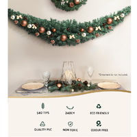 Jingle Jollys 2.4m Christmas Garland Xmas Decorations Green Wedding Party thumbnail