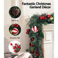 Jingle Jollys 2.7m Christmas Garland with Decorations Xmas Wedding Party thumbnail