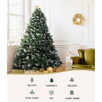 Jingle Jollys Christmas Tree 1.8m Snowy Xmas Tree Decoration 650 Tips thumbnail