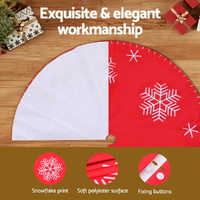 Jingle Jollys Christmas Tree Skirt 90cm Snowflake Ornaments Party Decorations thumbnail