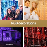 3X6M Christmas Lights Curtain Light 960 LED RGB Remote Jingle Jollys thumbnail