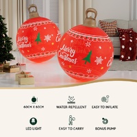 Jingle Jollys Christmas Inflatable Ball 60cm Led Illuminated Xmas Decoration Red thumbnail