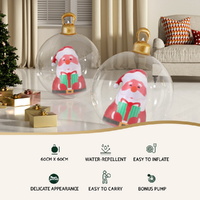 Jingle Jollys Christmas Inflatable Ball 60cm Santa Decoration Giant Bauble Clear thumbnail