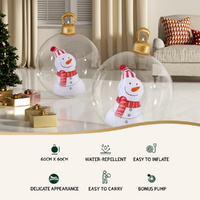 Jingle Jollys Christmas Inflatable Ball 60cm Snowman Decoration Giant Bauble thumbnail