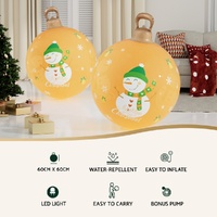 Jingle Jollys Christmas Inflatable Ball 60cm Led Illuminated Snowman Xmas Decor thumbnail