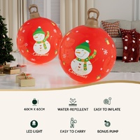 Jingle Jollys Christmas Inflatable Ball 60cm Illuminated Led Snowman Xmas Decor thumbnail