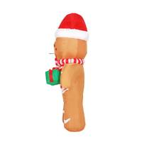 Jingle Jollys Christmas Inflatable Gingerbread Man 2.4M Illuminated Decorations thumbnail