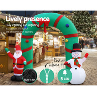 Jingle Jollys Christmas Inflatable Archwary 2.8M Illuminated Decorations thumbnail