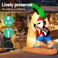 Jingle Jollys Christmas Inflatable Santa Guitar 2.1M Led Illuminated Decorations thumbnail