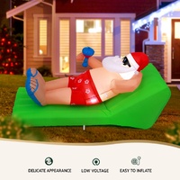 Jingle Jollys Christmas Inflatable Santa Bench 1.8M LED Illuminated Decorations thumbnail
