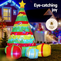 Jingle Jollys Christmas Inflatable Gift Tree 2.2M Height Flashing Light Decorations Illuminated thumbnail