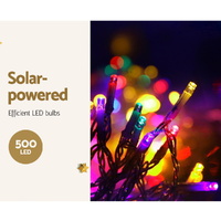 12.5M Christmas Lights Solar Icicle String Light Multi Colour Jingle Jollys thumbnail